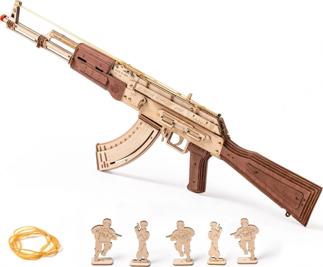 Robotime 3D lesena mehanska sestavljanka jurišna puška AK-47