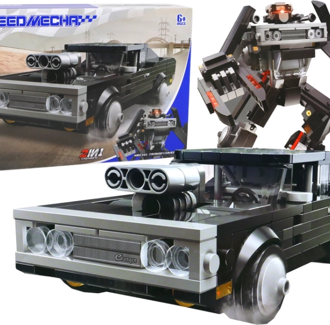 Gradbeni komplet avto in robot 2-v-1, 398 kosov