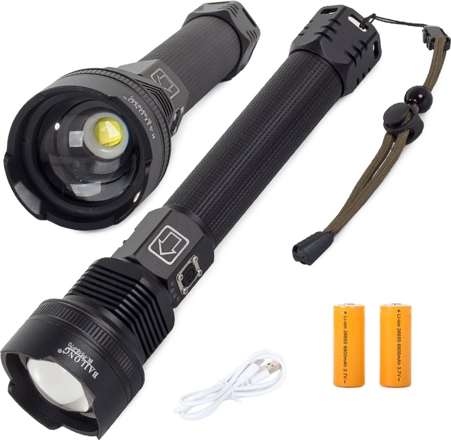 BAILONG taktična LED svetilka CREE XHP70 s povečavo, IPX5