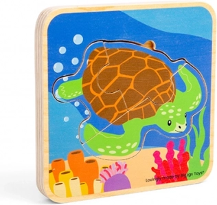 lesene sestavljanke življenjski cikel želve BIGJIGS TOYS