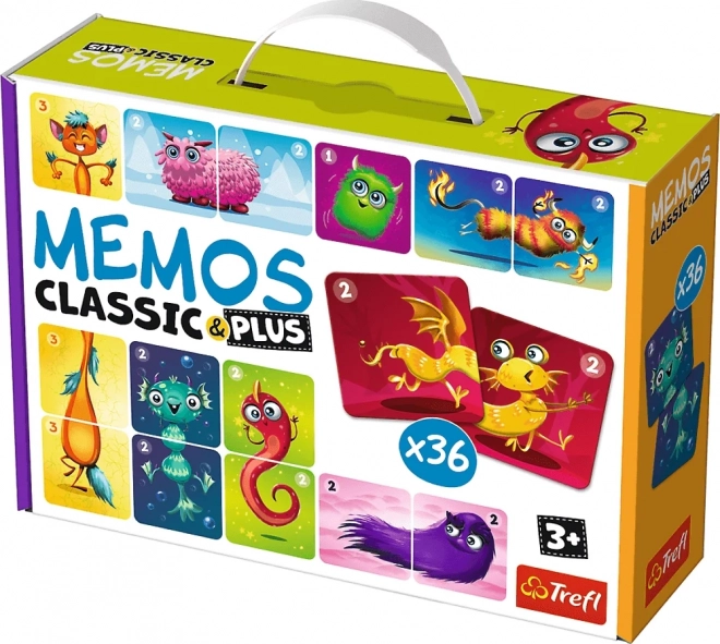 Pexeso Classic & Plus Prisrčne pošasti 3v1