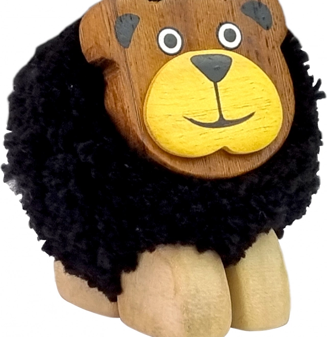 Lesena dekorativna figura Medved XL Pompon