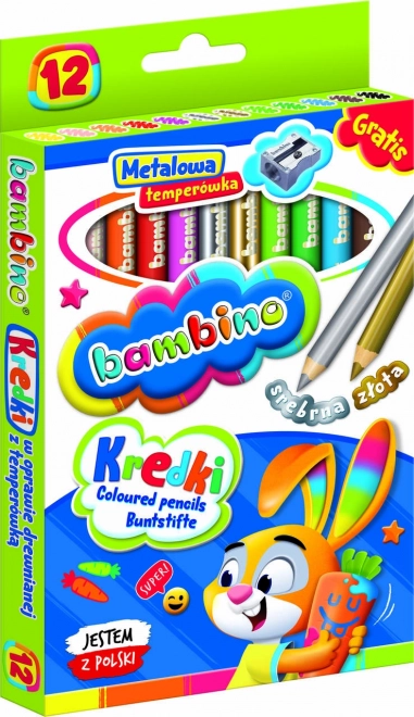 Bambino okrogle barvice 12 barv s šilčkom