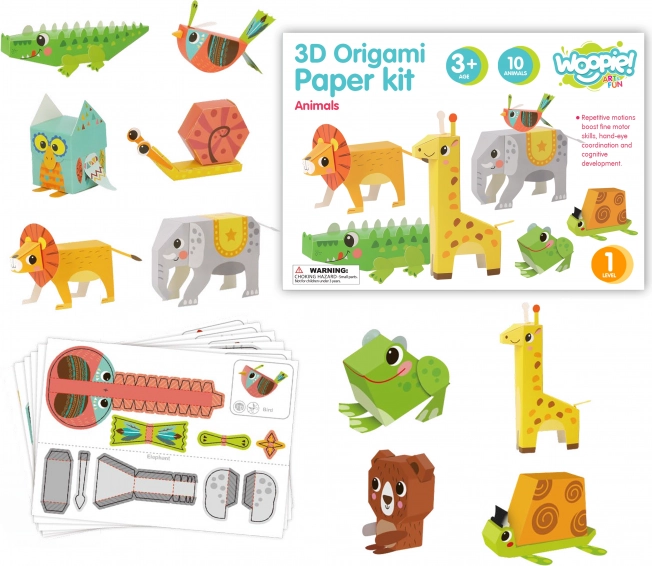 Woopie ART&FUN kreativni 3D origami set – izdelajte 10 živalic