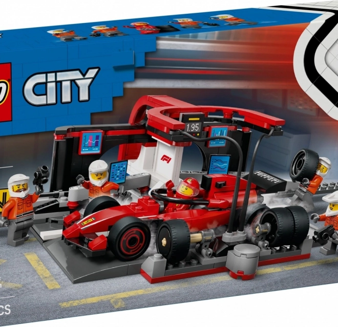 LEGO City 60443 Postaja F1 in osebje z vozilom Ferrari