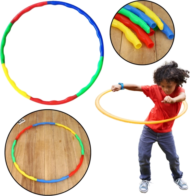 Zložljiv barvni hula hop z masažnimi izboklinami, 8 delov