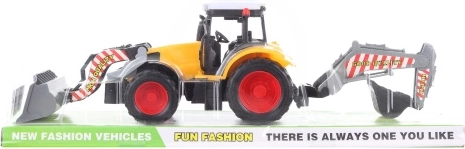 Plastični gradbeni traktor z nakladačem in bagerjem