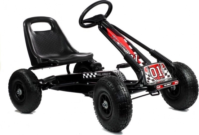 Poganjalni gokart A-15 z napihljivimi kolesi – Črna
