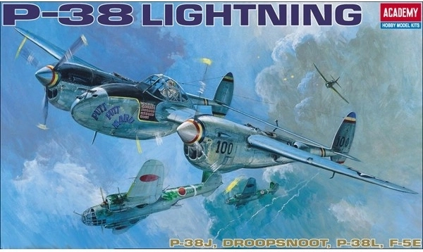 Model letala Academy P-38 E/J/L Lightning 1:48