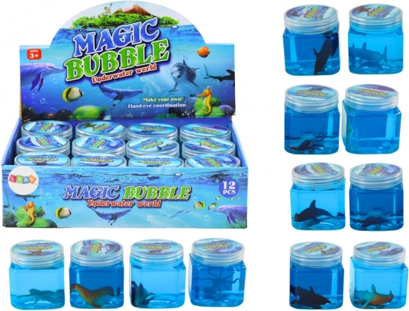 Glutek Slime z živalskimi figuricami, moder