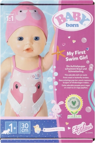 BABY born My First plavalec – plavajoča punčka za vodne igre 30 cm
