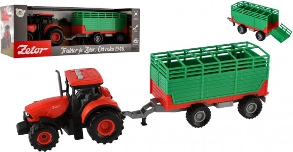 Traktor Zetor s prikolico plastičen 36 cm z lučjo in zvokom