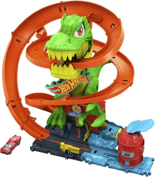 Hot Wheels City zavita proga Gasilska postaja s T‑reksom