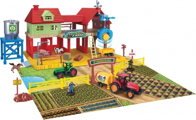 Farma set – otroška farma s traktorji, zgradbo in živalmi