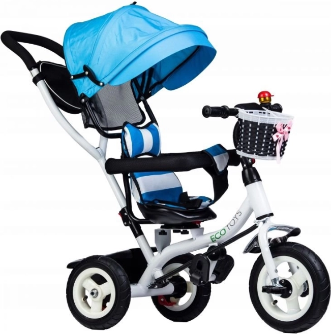 Tricikel z vrtljivo streho in trpežnimi gumijastimi kolesi ECOTOYS