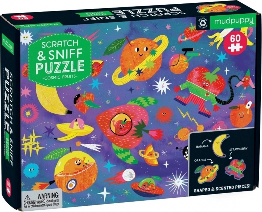 Mudpuppy puzzle vesoljsko sadje z vonjem 60 kosov