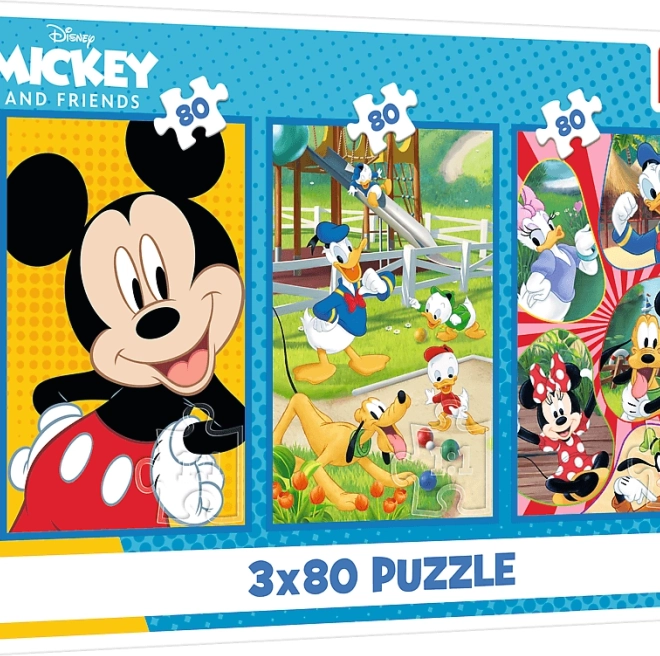Sestavljanka Ekipa Mickey Mouse 3x80 koščkov