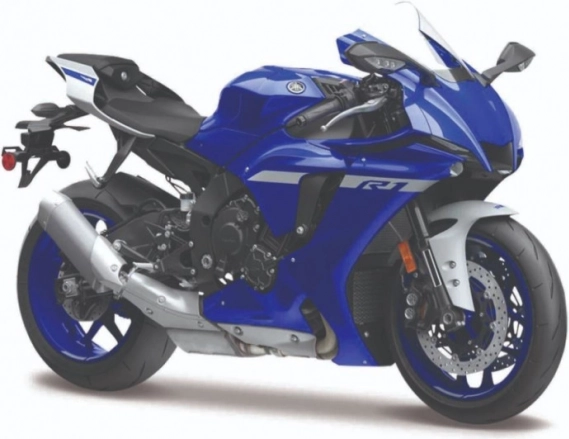 Kovinski model motocikla YAMAHA YZF‑R1 2021 s podstavkom 1:18