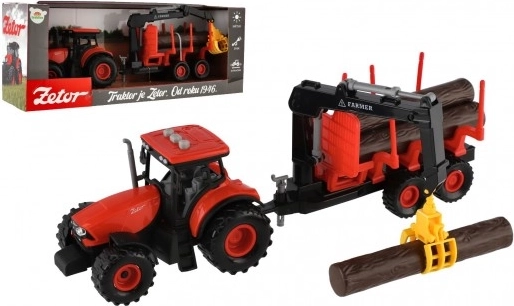 Traktor Zetor s prikolico in nakladalno roko