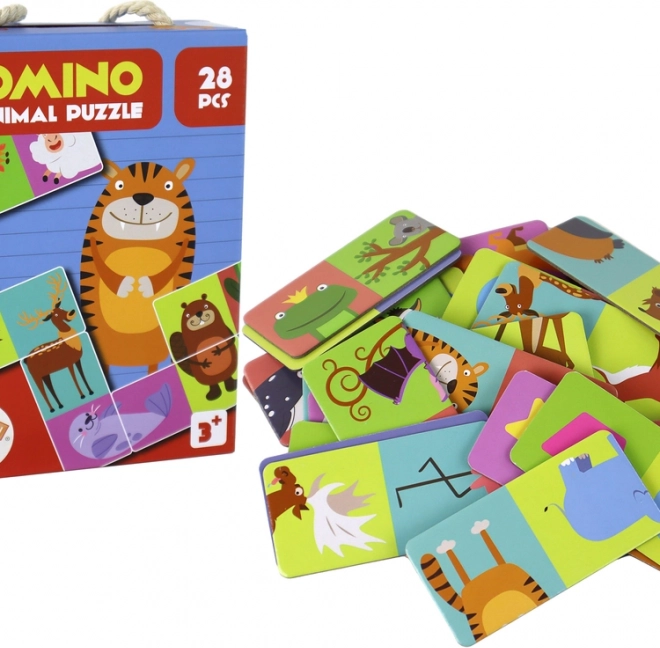 Logična igra Puzzle Domino Živali 28 elementov