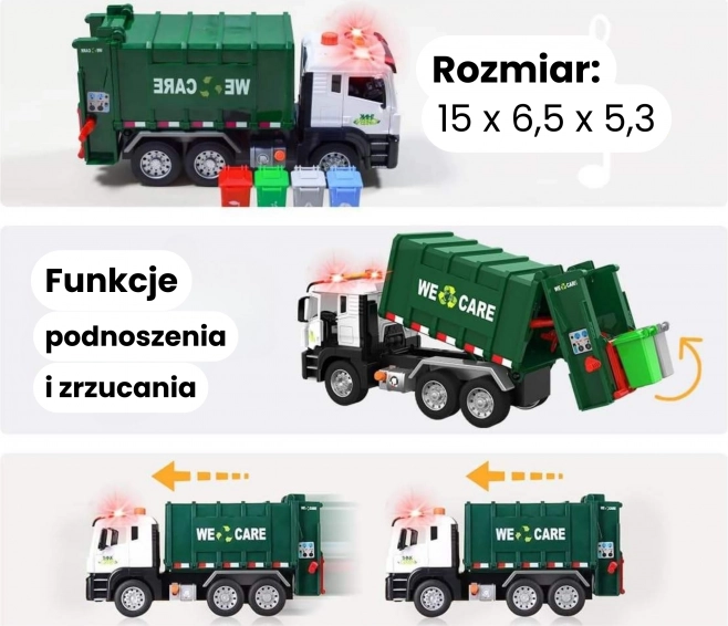 Interaktivno smetarsko vozilo Purifier 1:10 - izobraževalna igrača za ločevanje odpadkov