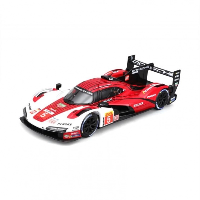 Bburago 1:24 Racing - Porsche 963 - Bel/Rdeč #5