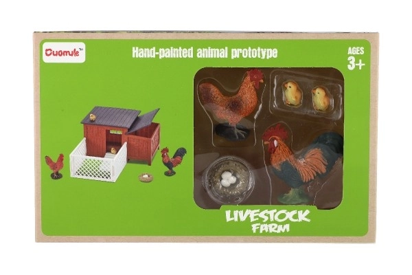 Piščančja hiša s plastičnim izhodom z dodatki