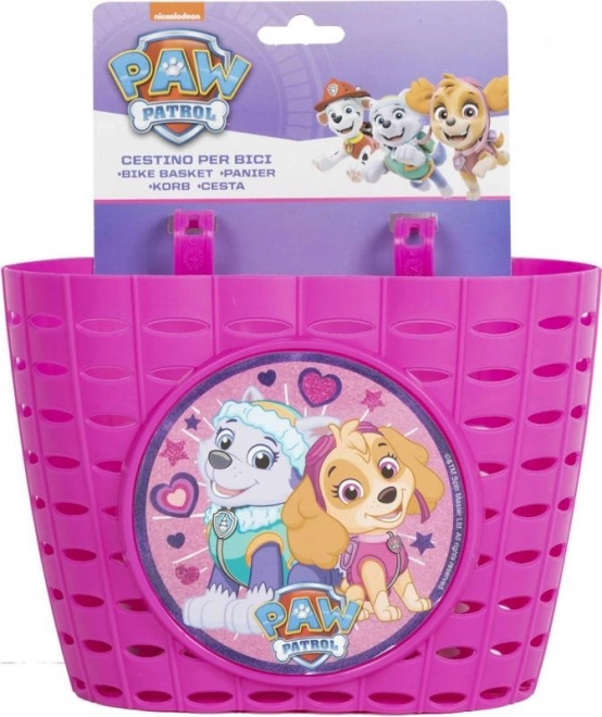 otroška košara za kolo z motivom PAW PATROL – rožnata