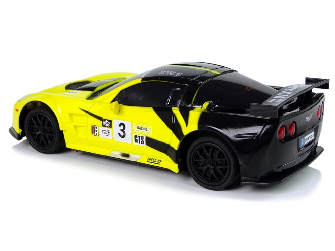 Športni avto R/C 1:24 Corvette rumene C6.R 2.4 G luči