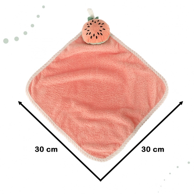 Otroška brisača za vrtec 30x30cm roza melona