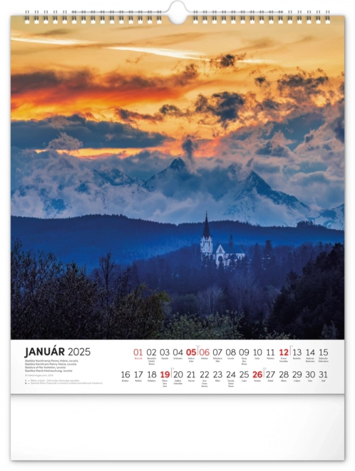 NOTIQUE Stenski koledar Čarobna Slovenija 2025, 30 x 34 cm