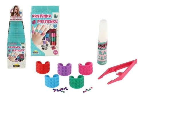 Komplet prstanov ustvarjalni set plastika v škatli 12x21x3,5cm 12 kosov v škatli