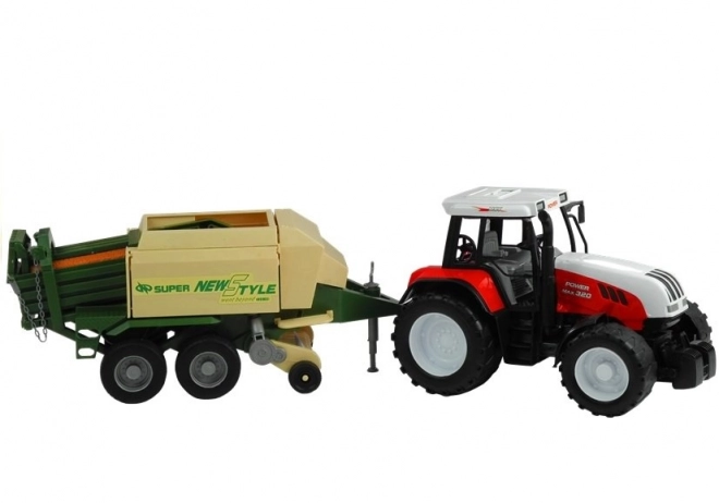 Velik traktor s prikolico, kmetijski stroj 65 cm