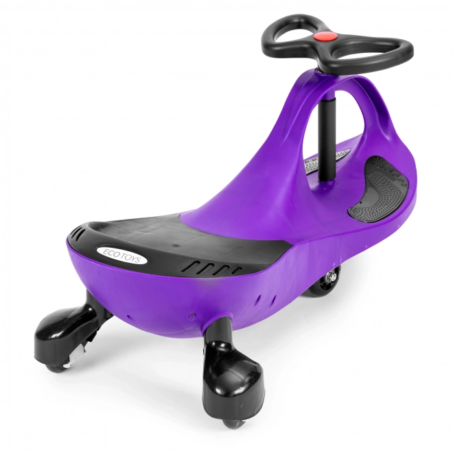 Vijolični otroški avtošček z LED kolesi ECOTOYS