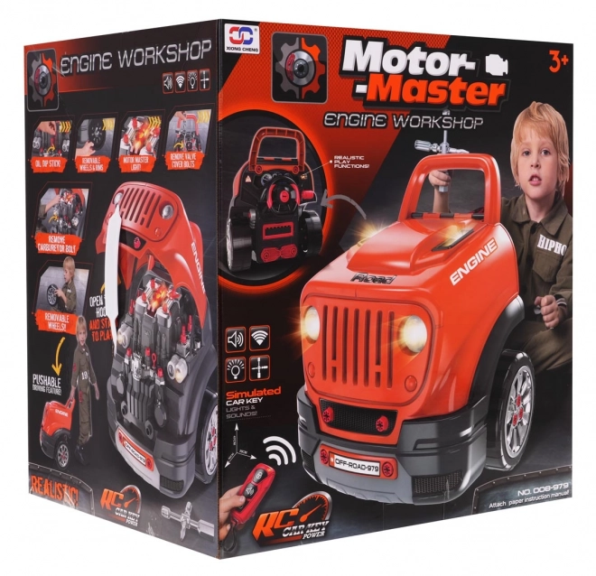 DIY Motor Master - komplet za malega mehanika oranžna