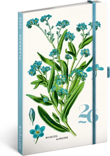 NOTIQUE Planbook dnevnik Herbarij 2026, 13 x 21 cm