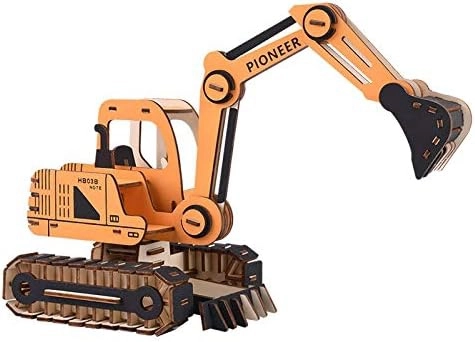 Lesna obrt Leseno 3D puzzle Bager oranžno