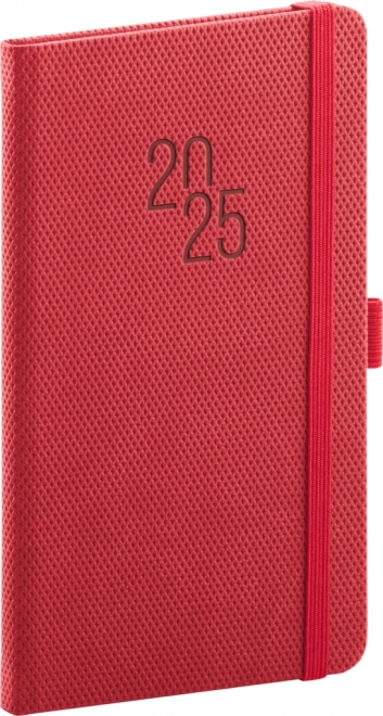 Žepni dnevnik Diamante 2025, rdeč, 9 × 15,5 cm