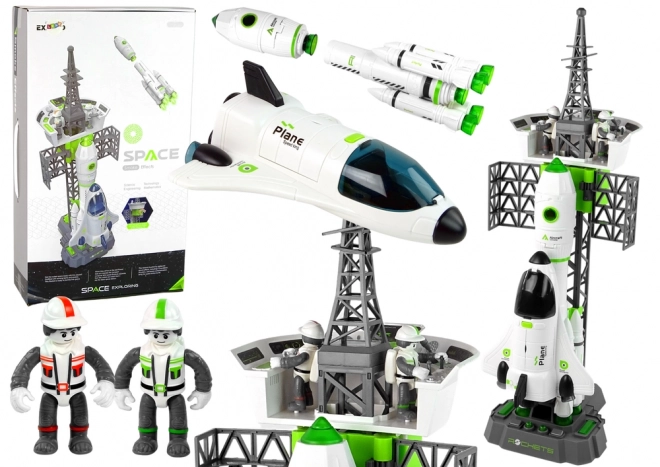 Vesoljska postaja Set raketa raketoplan zvok dim