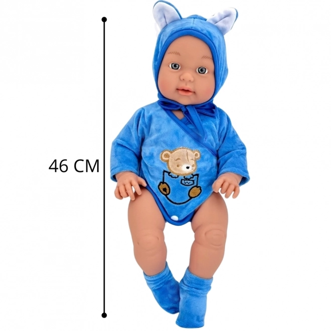 Woopie kraljevska punčka dojenček v oblekici medvedka 46 cm