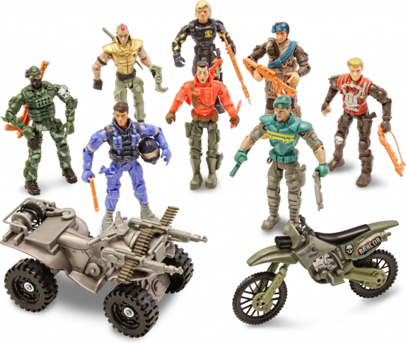 The Corps vojaki z motorjem – komplet 8 figur 11 cm