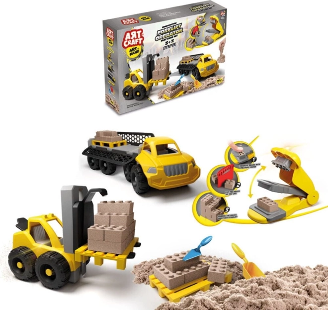 Zabavni set s kinetičnim peskom ART CRAFT - Ustvarjajte, gradite, razstavljajte