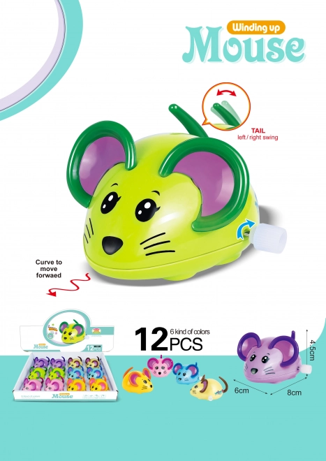 Myš na navijanje plastična 8 cm