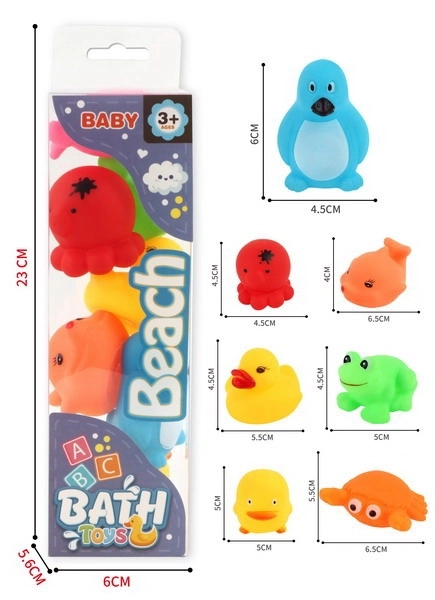 Gumijasti živalski set za kopanje 6 cm 7 kos