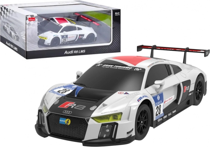 RC avto 1:24 športni AUDI R8 LMS, belo‑črn