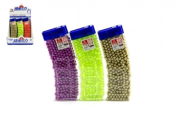 Kroglice za pištolo 800 kosov 6 mm plastika 6 barv v plastični škatli 7x17 cm