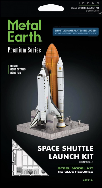 METAL EARTH 3D sestavljanka Vesoljski raketoplan Lansirni set (ICONX)
