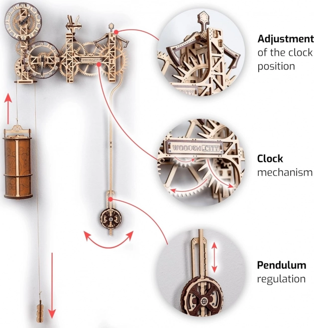 WOODEN CITY 3D sestavljanka Steampunk stenske ure 269 delov