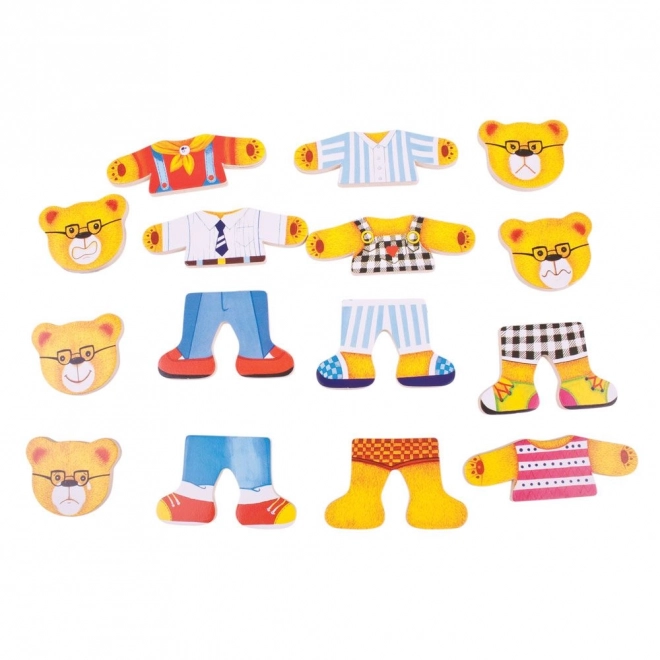 Bigjigs Toys Medvedova družina oblačilni puzzle