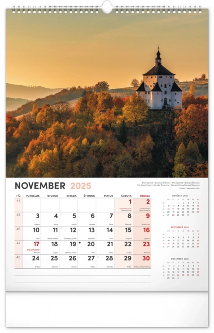Stenski koledar Naše Slovensko 2025, 33 x 46 cm